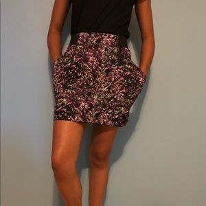 Purple Cheetah print skirt.